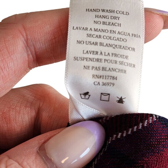 Rails Plaid Bianca Shirtdress Burgundy Blue Long Sleeve Collared Dress Sz M - Picture 9 of 12